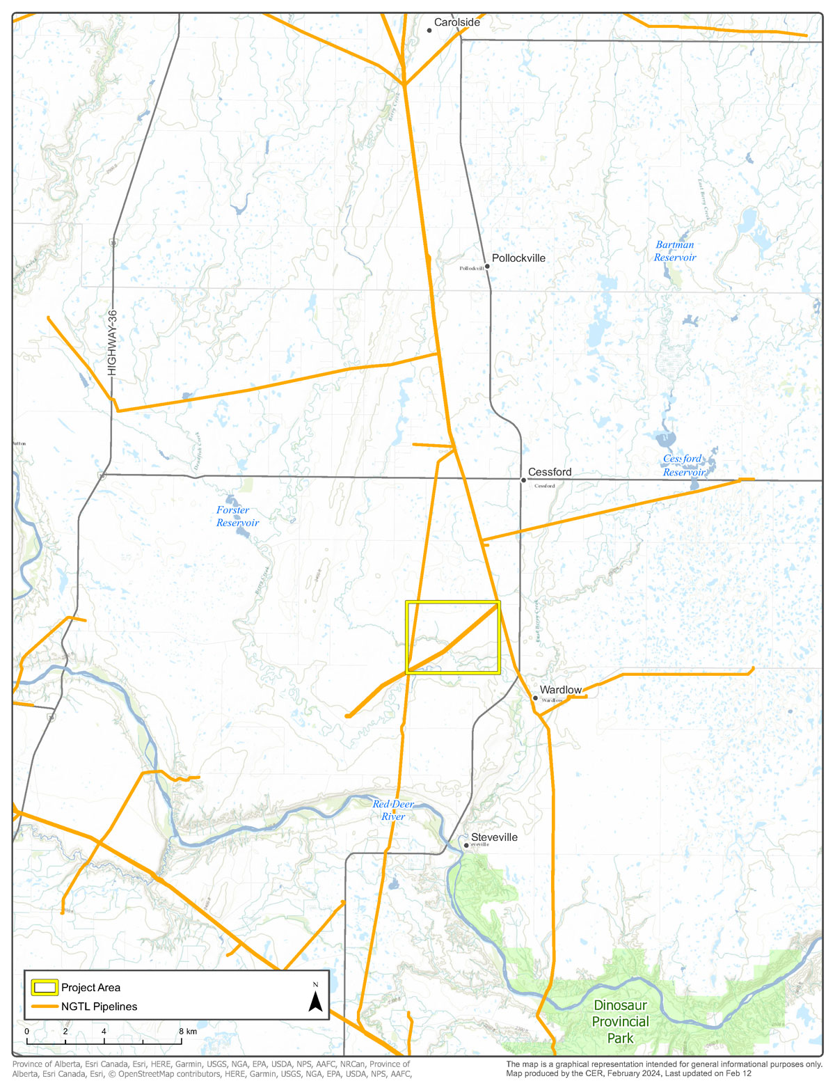 NOVA Gas Transmission Ltd. – NPS 6 Gregory Northeast Lateral Modifications map