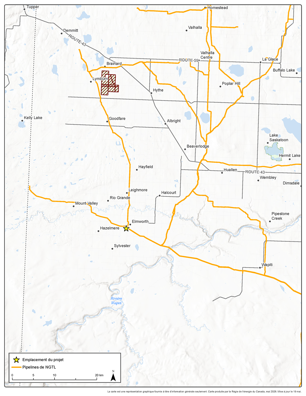 Carte &ndash; NGTL GP Ltd., à titre de commandité, au nom de NGTL Limited Partnership – Station de comptage au point de réception Elmsworth High no 2
